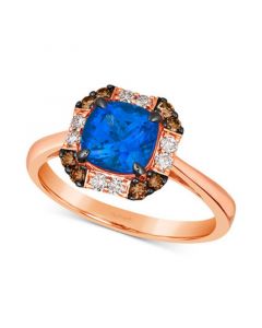 Blueberry Tanzanite (1-3/8 ct. t.w.), Chocolate Diamonds (1/6 ct. t.w.) & Nude Diamonds (1/6 ct. t.w.) Ring in 14k Rose Gold