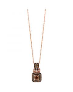 Chocolate Diamonds (1/2 ct. t.w.) & Vanilla Diamonds (1/20 ct. t.w.) 18" Pendant Necklace in 14k Rose Gold