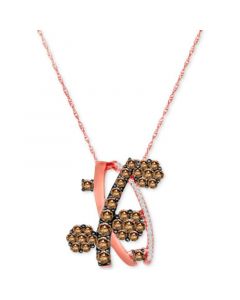 Chocolate Diamond & Vanilla Diamond Abstract Cluster 18" Pendant Necklace (1-1/2 ct. t.w.) in 14k Rose Gold