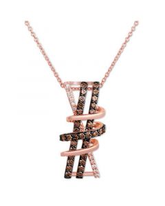 Chocolate Diamond & Vanilla Diamond Artistic Swirl 18" Pendant Necklace (1/2 ct. t.w.) in 14k Rose Gold