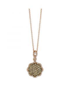 Chocolatier Chocolate Diamonds (5/8 ct. t.w.) & Vanilla Diamonds (1/6 ct. t.w.) 18" Pendant Necklace in 14k Rose Gold