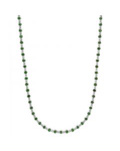 EFFY® Emerald (6-5/8 ct. t.w.) & Diamond (1/4 ct. t.w.) 18" Tennis Necklace in Sterling Silver