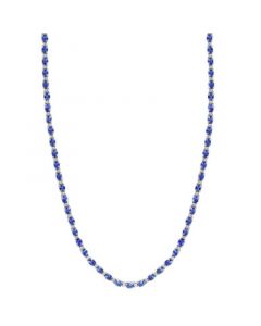 EFFY® Tanzanite (12-1/10 ct. t.w.) & Diamond (1/5 ct. t.w.) 18" Tennis Necklace in Sterling Silver