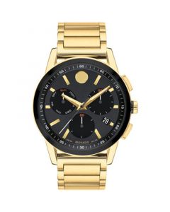 Men's Museum Sport Swiss Quartz Chronograph Gold-Tone Physical Vapour Deposition Watch 43mm