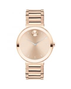 Women's Bold Horizon Swiss Quartz Ionic Plated Carnation Gold-Tone Steel Watch 34mm