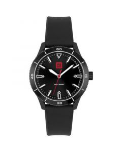 Unisex Catch Quartz Black Silicone Strap Watch 41mm