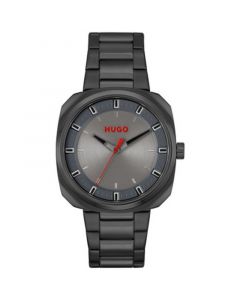 Men's Shrill Quartz Ionic Plated Black Steel Watch 42mm