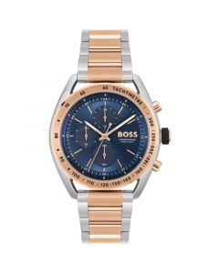 Men's Center Court Quartz Chronograph Stainless Steeland Ionic Plated Carnation Two-Tone Steel Watch 44mm