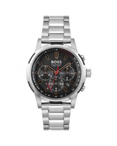 Men's Solgrade Solar Quartz Chronograph Silver-Tone Stainless Steel Watch 44mm