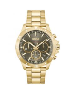 Men's Troper Quartz Fashion Chronograph Ionic Plated Gold-Tone Steel Watch 45mm