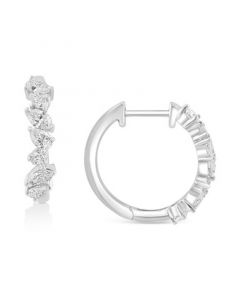 EFFY® Diamond Small Huggie Hoop Earrings (3/4 ct. t.w.) in 14k White Gold, 0.62"