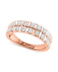 EFFY® Diamond Double-Row Band Ring (1-1/6 ct. t.w.) in 14k Rose Gold