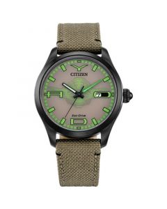 Eco-Drive Men's Star Wars Yoda Beige Nylon Strap Watch 42mm