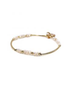 Non-Tarnishing Gold filled, 3mm Gold Ball and Gold Tube Stretch Bracelet