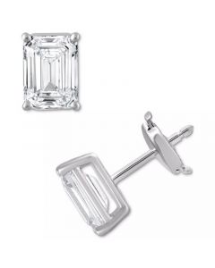 Certified Lab Grown Diamond Emerald-Cut Stud Earrings (3 ct. t.w.) in 14k Gold