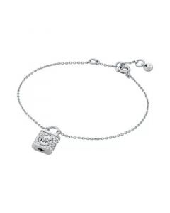 Pave Lock Delicate Line Bracelet