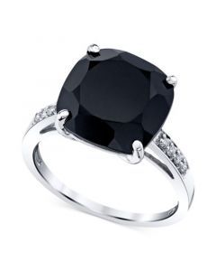 Onyx (6 1/6 ct. t.w.) & Diamond Accent Square Ring in Sterling Silver