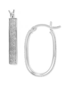 Oval Glitter Small Hoop Earrings