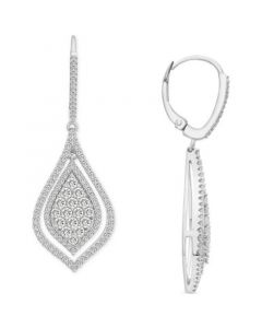 Diamond Teardrop-Style Drop Earrings (1-1/2 ct. t.w.) in 14k White Gold, Created for Macy's