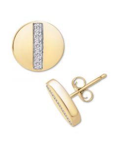 Diamond Disc Stud Earrings (1/10 ct. t.w.) in 14k Gold, Created for Macy's