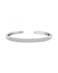 Diamond Pavé Cuff Bangle Bracelet (1 ct. t.w.) in Sterling Silver