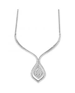 Diamond Statement Necklace (1-1/2 ct. t.w.) in 14k White Gold, Created for Macy's