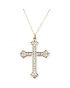 Diamond Cross Pendant Necklace (1 ct. t.w.) in 14k Gold