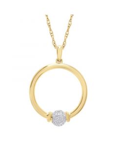 Diamond Circle Pendant Necklace (1/10 ct. t.w.) in 14k Gold, 18" + 2" extender, Created for Macy's