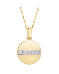 Diamond Disc Pendant Necklace (1/10 ct. t.w.) in 14k Gold, 18" + 2" extender, Created for Macy's