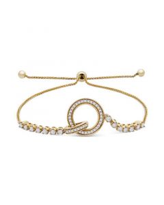 Diamond Interlocking Loop Bolo Bracelet (1/3 ct t.w.) in 14k Gold, Created for Macy's