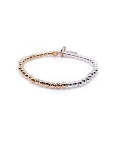 Non-Tarnishing Gold Filled, 4mm Gold Ball and Sterling Silver Bracelet