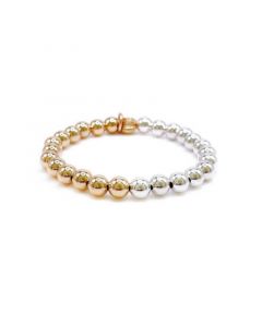 Non-Tarnishing Gold Filled, 7mm Gold Ball and Sterling Silver Bracelet