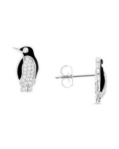 Cubic Zirconia Pavé Penguin Stud Earrings