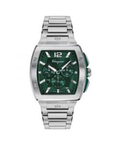 Men's Swiss Chronograph F-80 Tonneau Stainless Steel Bracelet Watch 42mm