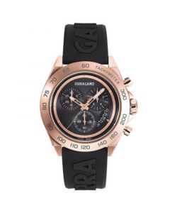 Men's Swiss Chronograph Urban Black Silicone Strap Watch 43mm