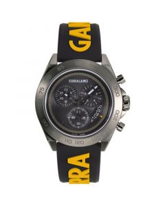 Men's Swiss Chronograph Urban Yellow & Black Silicone Strap Watch 43mm