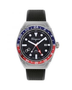 Men's Swiss SLX GMT Black Silicone Strap Watch 43mm