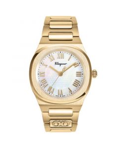 Women's Swiss  Elliptical Gold Ion Plated Bracelet Watch 36mm