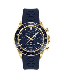 Men's Swiss Chronograph Urban Blue Silicone Strap Watch 43mm