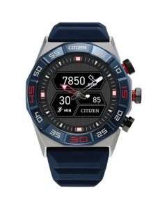 Men's CZ Smart Hybrid Blue Silicone Strap Smart Watch 44mm