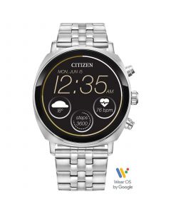 Unisex CZ Smart Wear OS Stainless Steel Bracelet Smart Watch 41mm