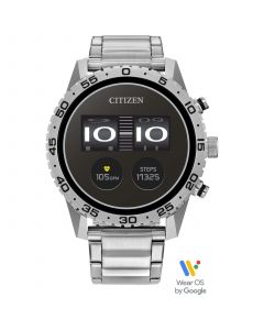 Unisex CZ Smart Wear OS Stainless Steel Bracelet Smart Watch 45mm