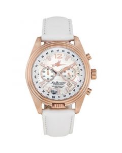 Katherine Women's Chronograph White Leather Strap Watch 40mm