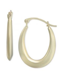 Oval Tapered Small Hoop Earrings in 10k Gold