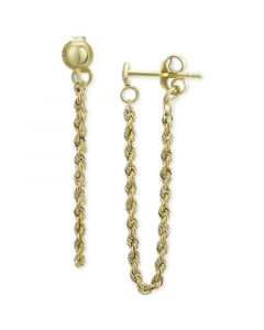 Rope Chain Drop Earrings in 10k Gold