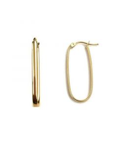 Polished Oval Hoop Earrings in 10k Gold