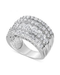 Diamond Multirow Statement Ring (3 ct. t.w.) in 14k White Gold