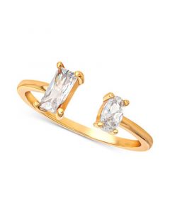 Cubic Zirconia Duo Cuff Ring in 18k Gold-Plated Sterling Silver, Created for Macy's