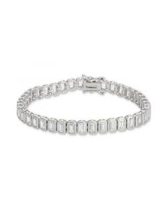 Cubic Zirconia Rectangle Tennis Bracelet in Sterling Silver, Created for Macy's