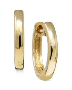 Polished Gold Huggie Small Hoop Earrings in 14k Gold, 0.5"